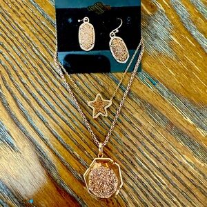 Lot of 3 pieces Kendra Scott copper druzy rose gold